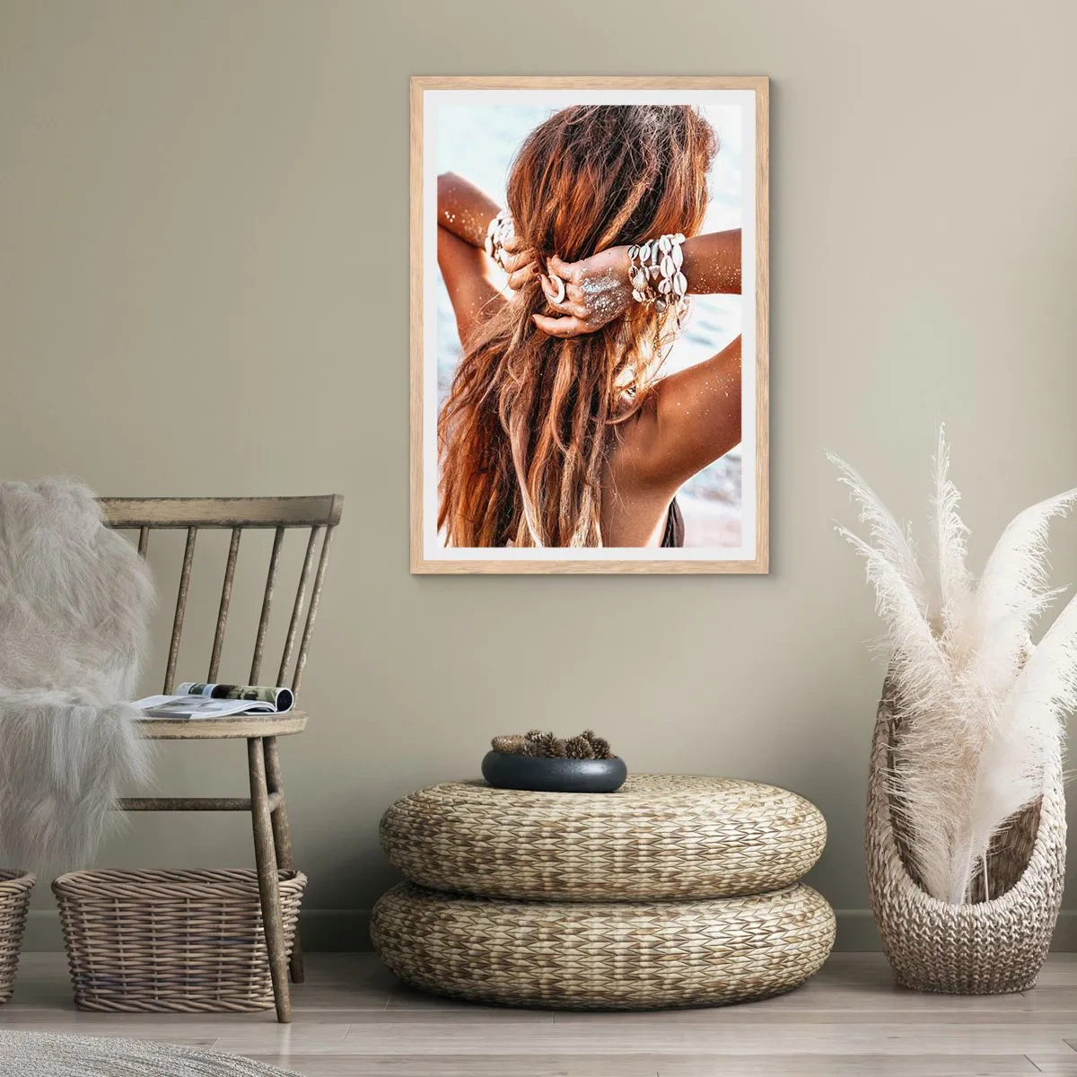 Plakát v rámu světlý dub - Sestra vody a slunce - 61x91 cm