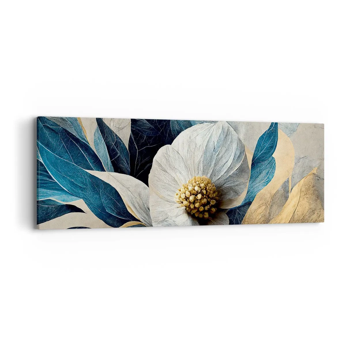 Obraz na plátně - Zlaté srdce - 90x30 cm