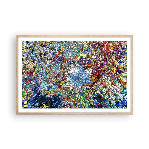 Plakát v rámu světlý dub - Vitráž s kapkami - 91x61 cm