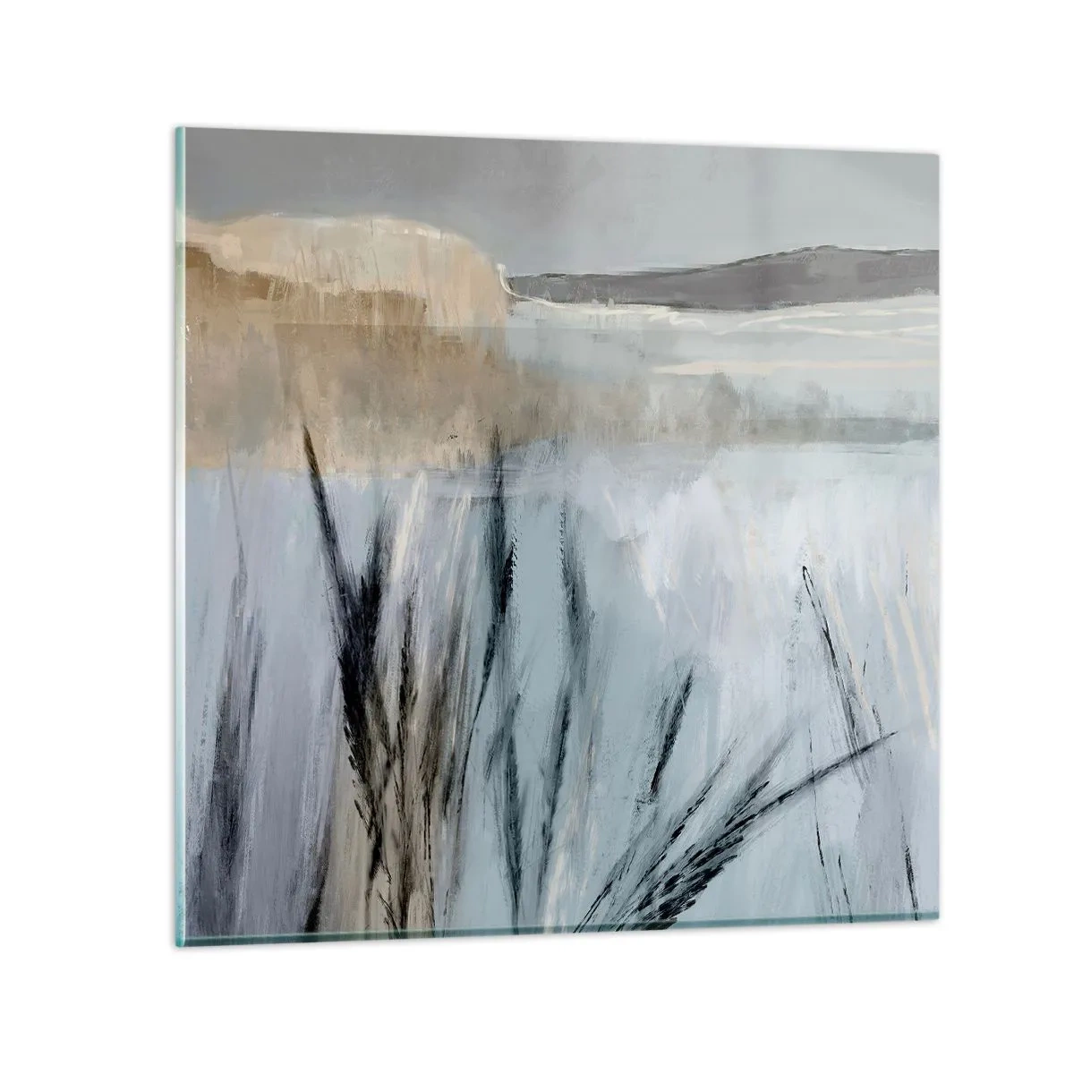 Obraz na skle - Zimní pole - 30x30 cm