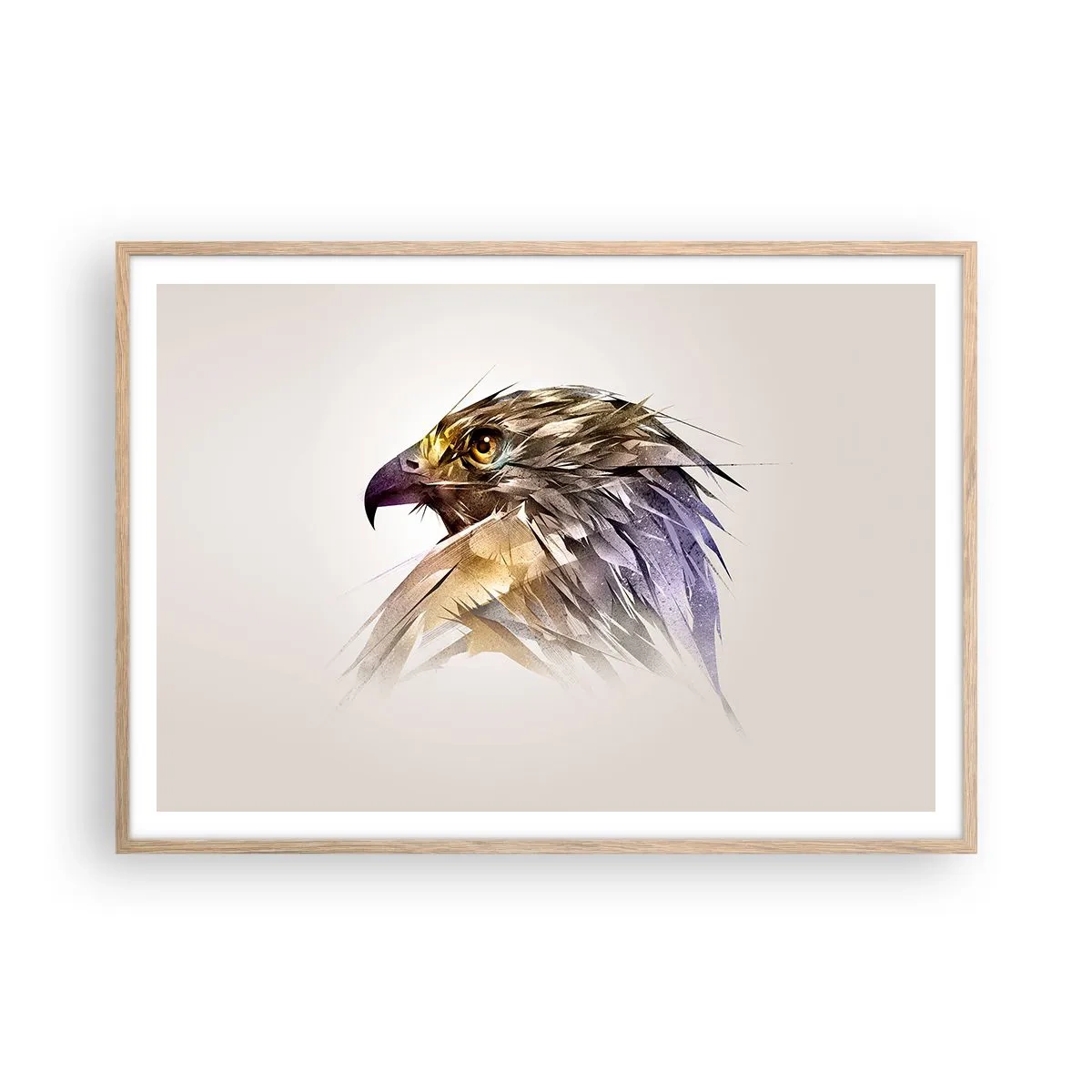 Plakát v rámu světlý dub - Portrét bojovníka - 100x70 cm