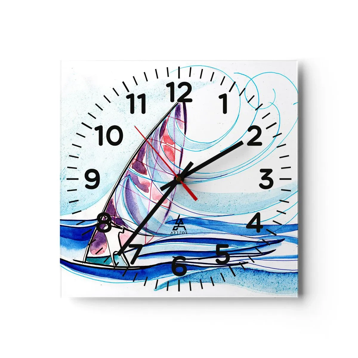 Nástěnné hodiny - S větrem v rytmu vln - 40x40 cm