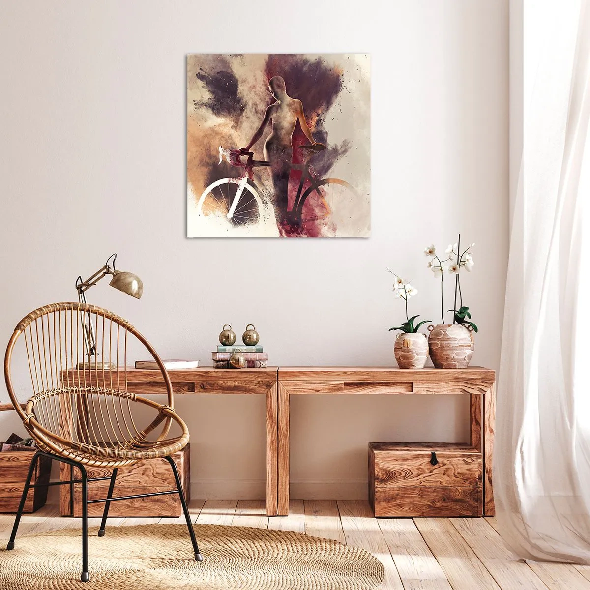 Obraz na plátně - Cyklistická duše v mramorových tvarech - 50x50 cm