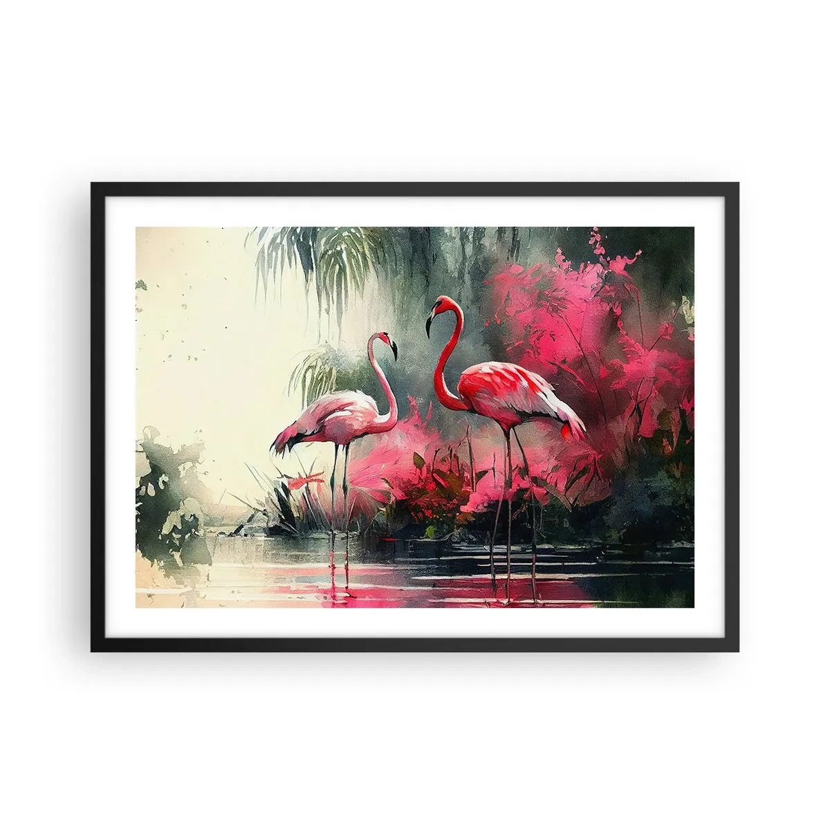 Plakát v černém rámu - Hodiny přírodního kouzla - 70x50 cm