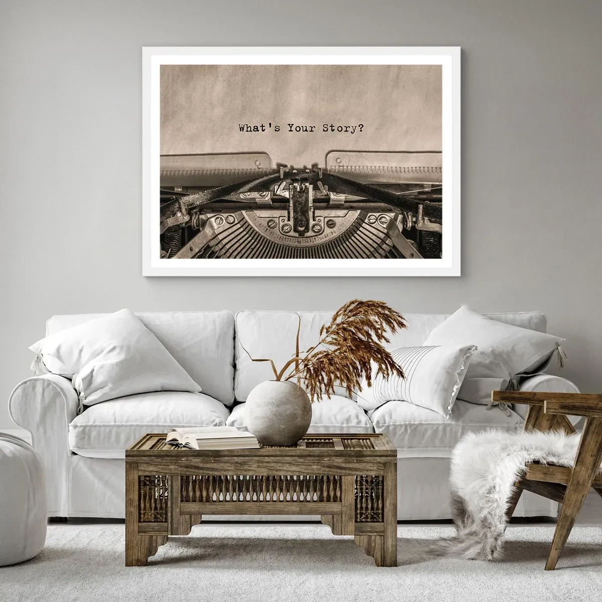 Plakát v bílém rámu - Pověz mi - 100x70 cm