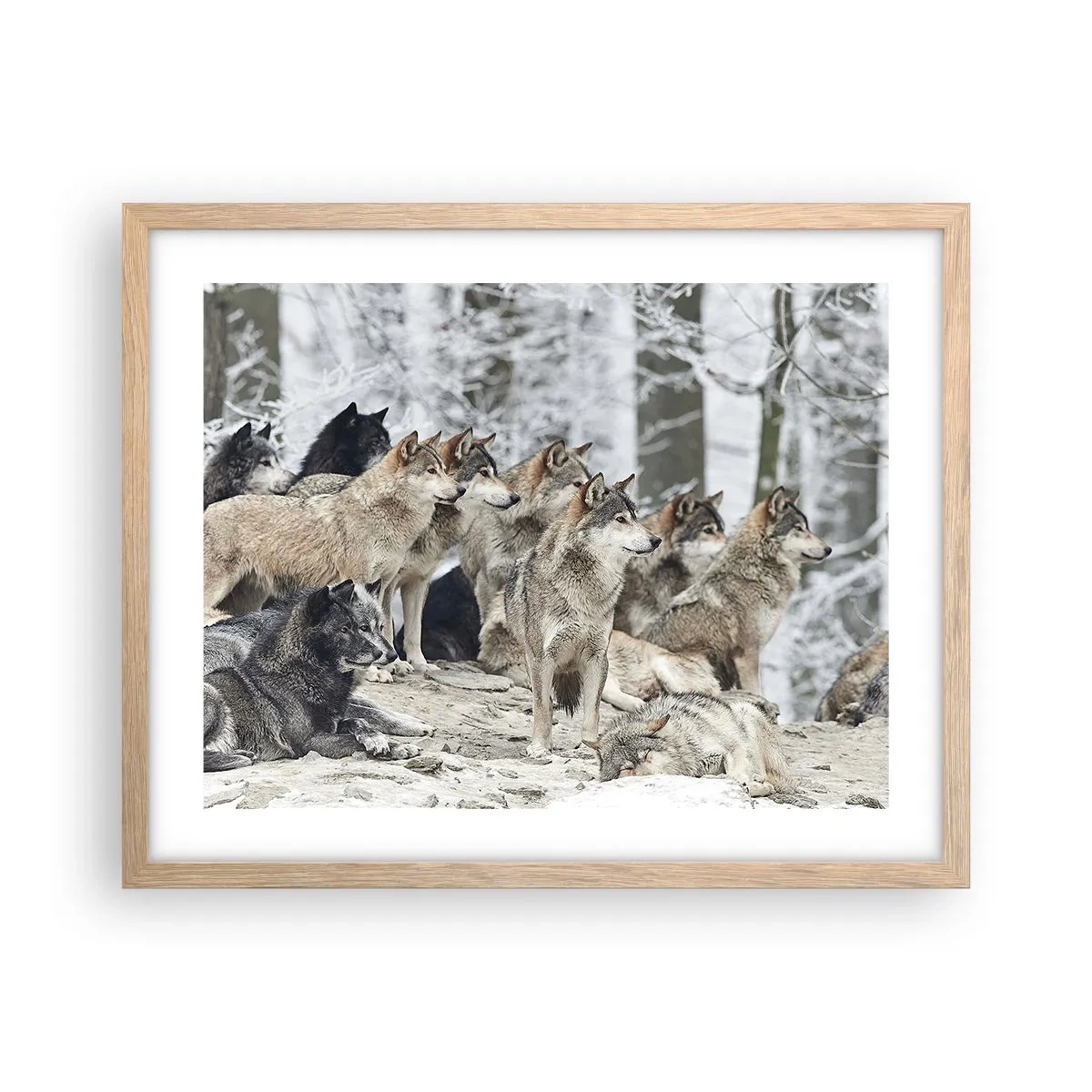 Plakát v rámu světlý dub - Rodina a přátelé - 50x40 cm