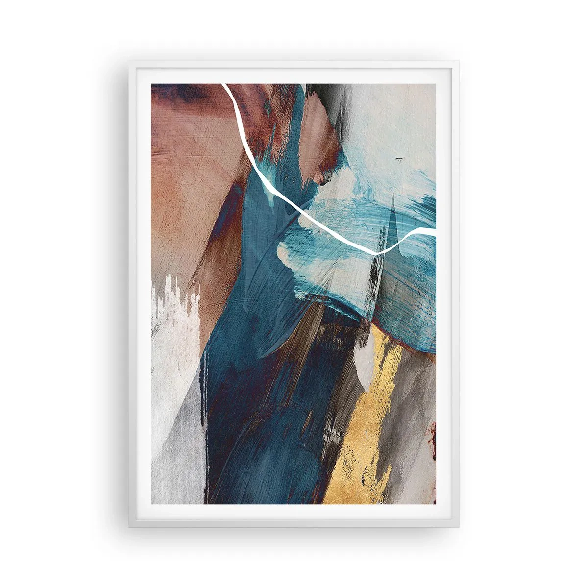 Plakát v bílém rámu - Na plno a s energií - 70x100 cm