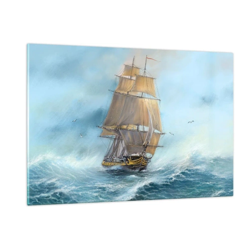 Obraz na skle - Běžící po vlnách - 120x80 cm