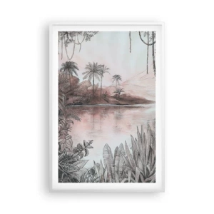 Plakát v bílém rámu - Deník cestovatele z 19. století - 61x91 cm