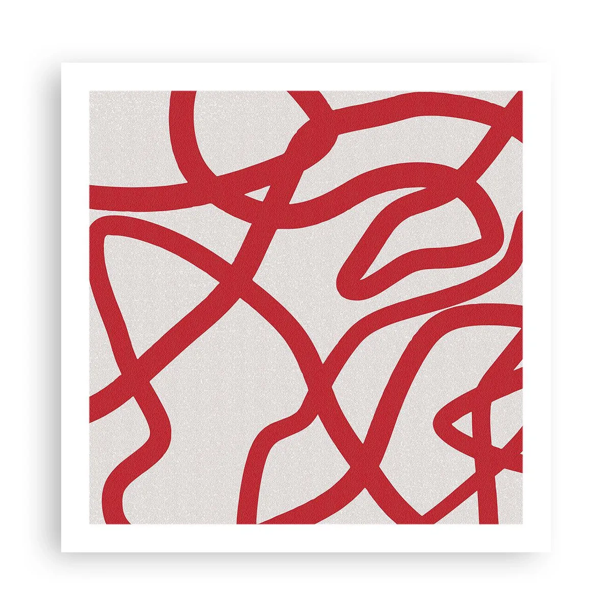 Plakát - Červené na bílém - 60x60 cm