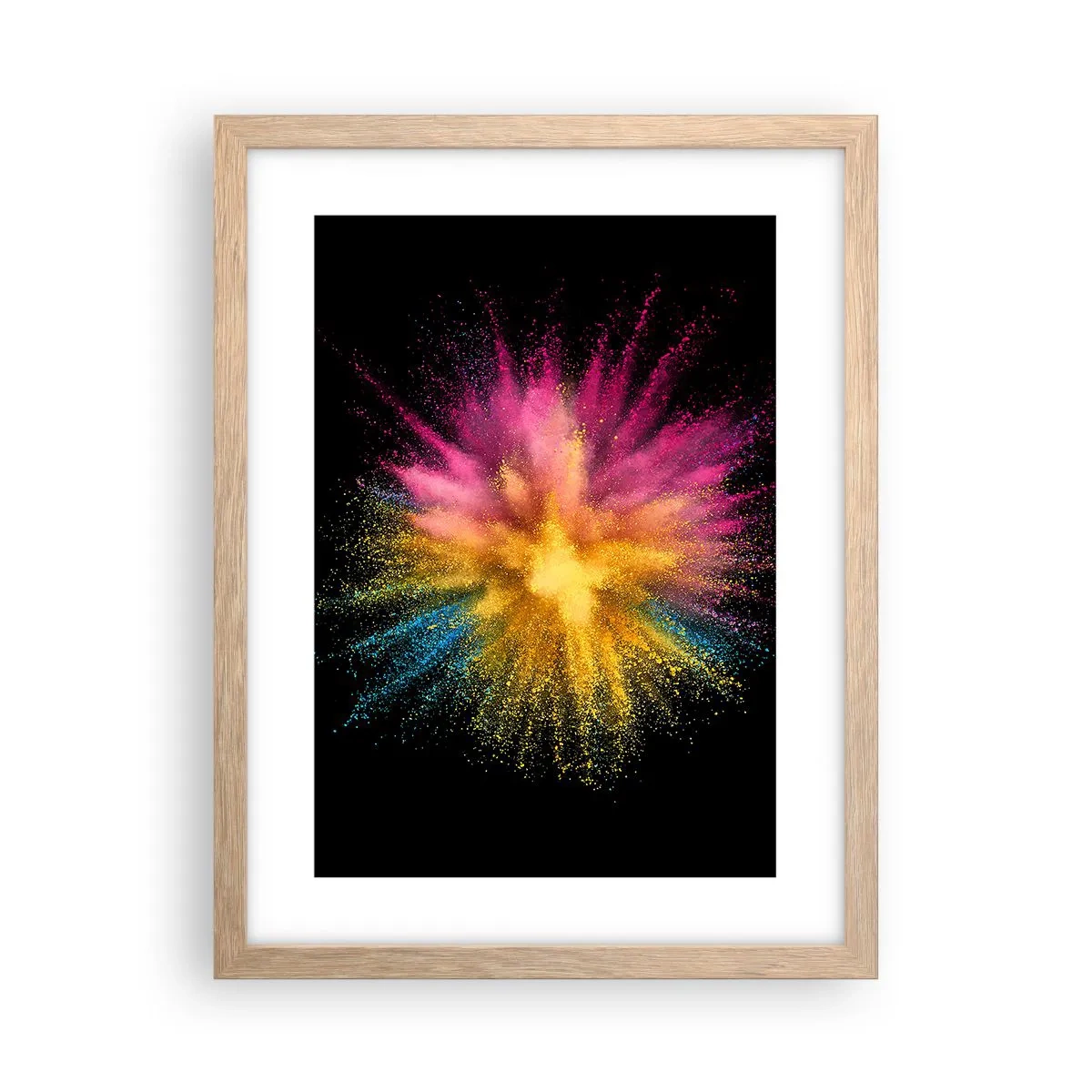 Plakát v rámu světlý dub - Zrození barev  - 30x40 cm
