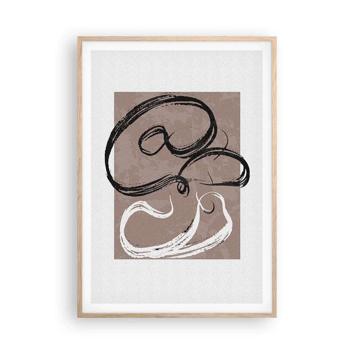 Plakát v rámu světlý dub - Kompozice – hledání úplnosti - 70x100 cm