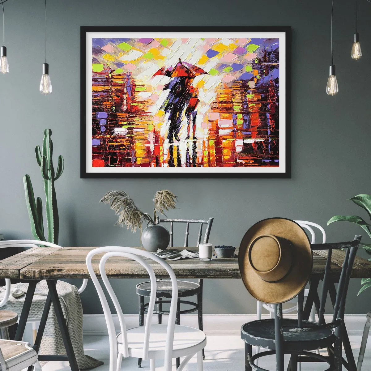 Plakát v černém rámu - Společně přes noc a déšť - 100x70 cm