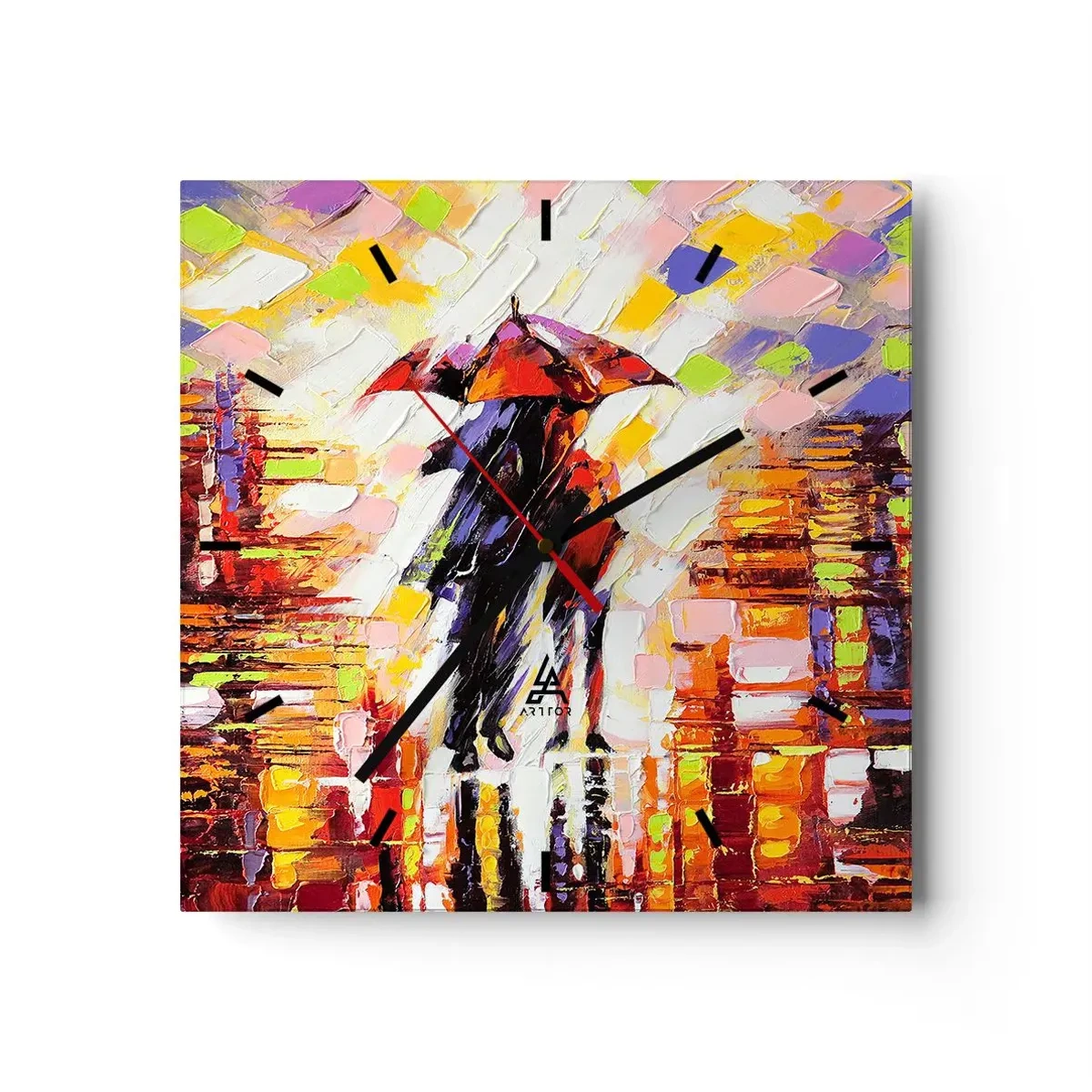 Nástěnné hodiny - Společně přes noc a déšť - 30x30 cm