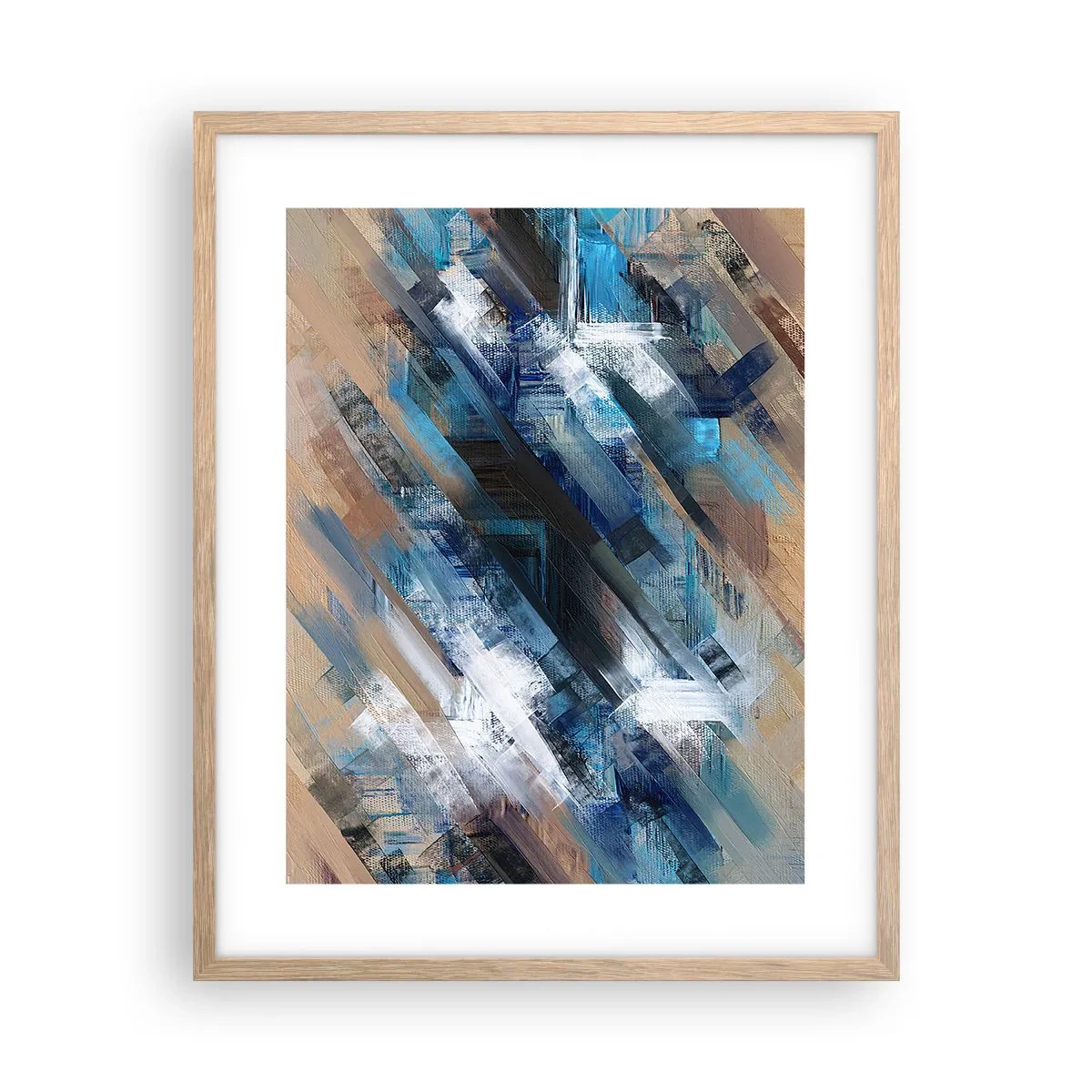 Plakát v rámu světlý dub - Na modrém úkosu - 40x50 cm