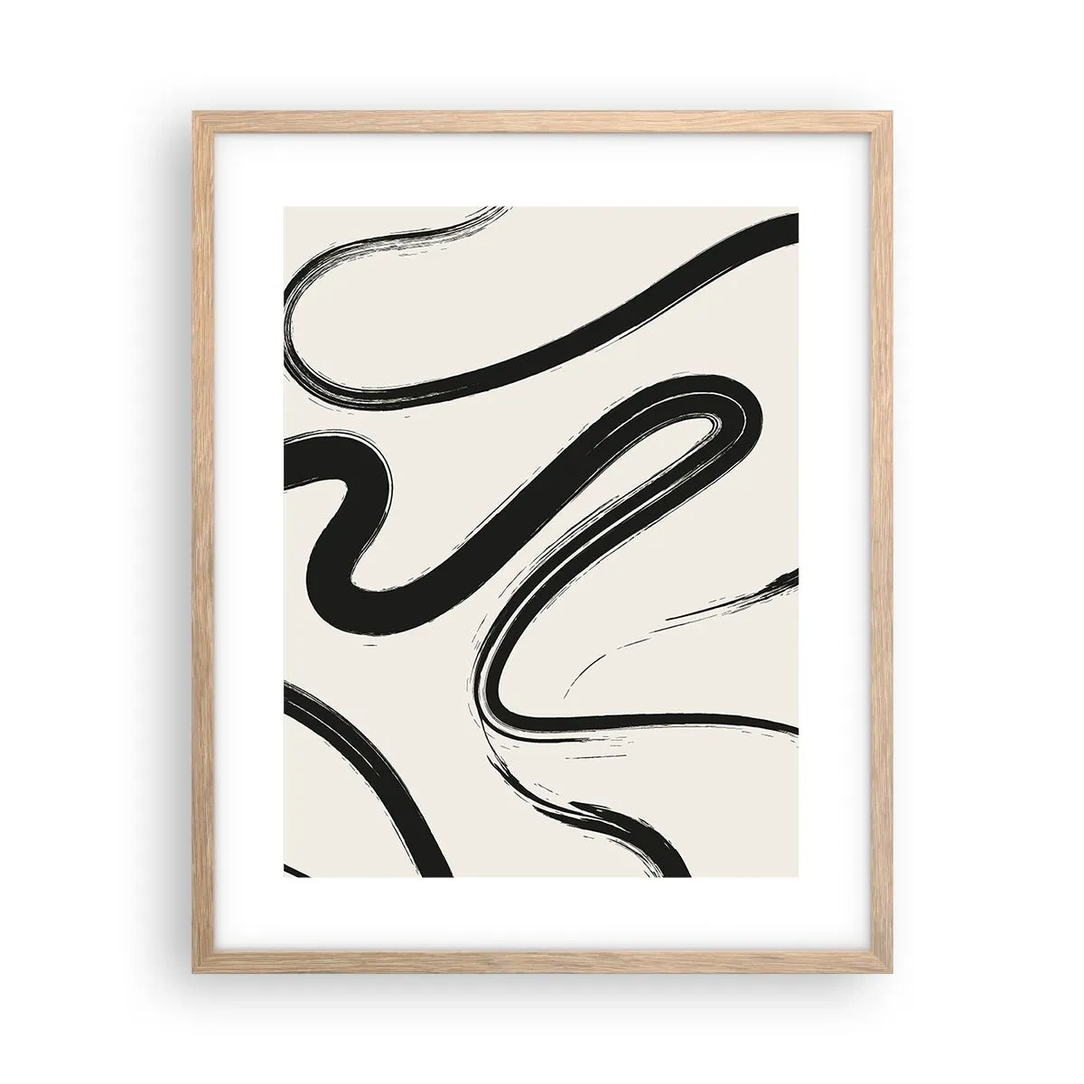 Plakát v rámu světlý dub - Černobílý rozmar - 40x50 cm