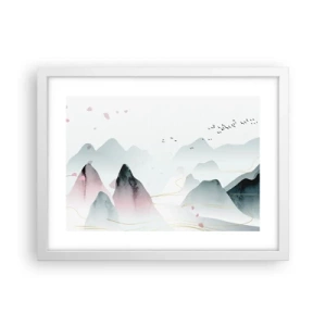 Plakát v bílém rámu - Přes vrcholy - 40x30 cm