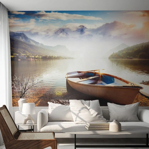 Fototapeta Premium Sand - U velké a čisté vody - Krajina, jezero, hory - 150x105 cm
