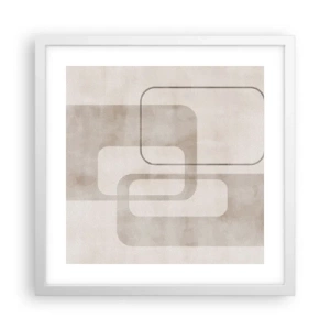 Plakát v bílém rámu - Geometrická fuga - 40x40 cm