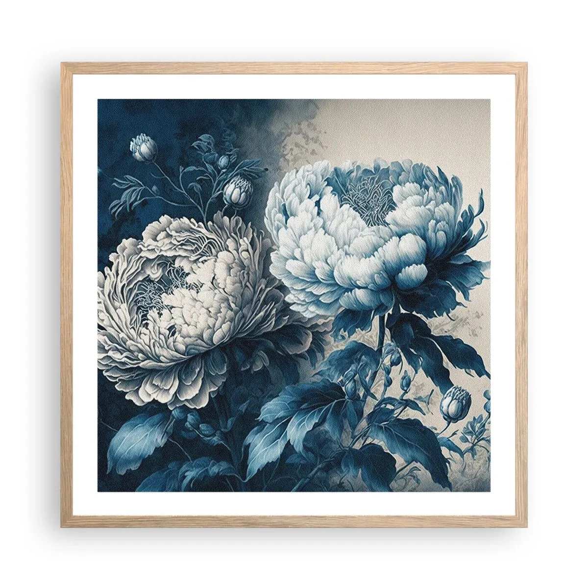 Plakát v rámu světlý dub - Shodný pár - 60x60 cm