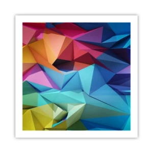 Plakát - Duhové origami - 60x60 cm