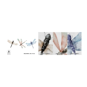 Vzor Fototapety Premium Sand - Beztížné vážky - Hmyz, Minimalistický, Závažný - 100x30 cm