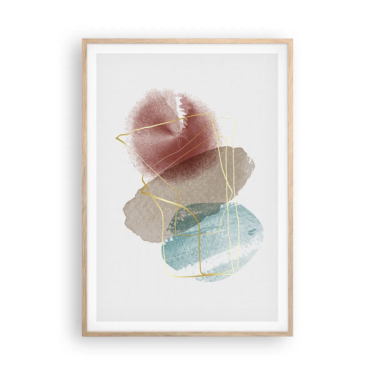 Plakát v rámu světlý dub - Korálky prostoru - 70x100 cm