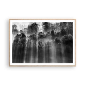 Plakát v rámu světlý dub - V paprscích světla - 100x70 cm