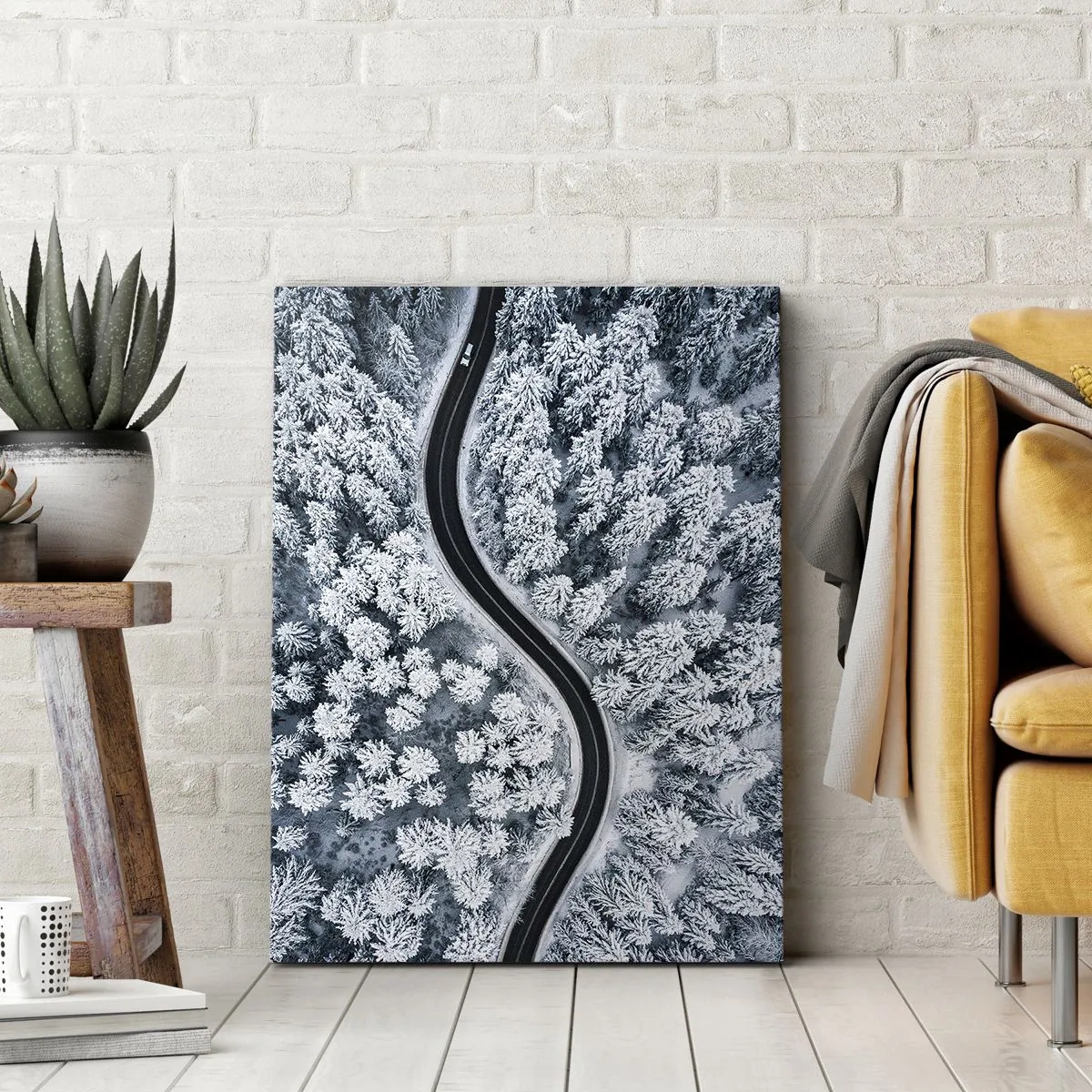 Obraz na plátně - Zimním lesem - 45x80 cm