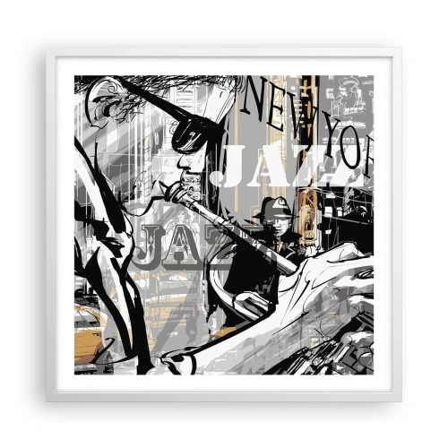Plakát v bílém rámu - V rytmu New Yorku - 60x60 cm