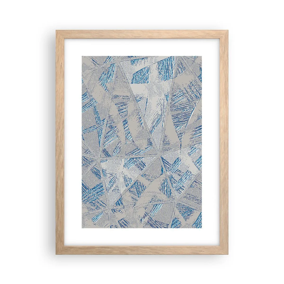 Plakát v rámu světlý dub - V šedomodrém labyrintu - 30x40 cm