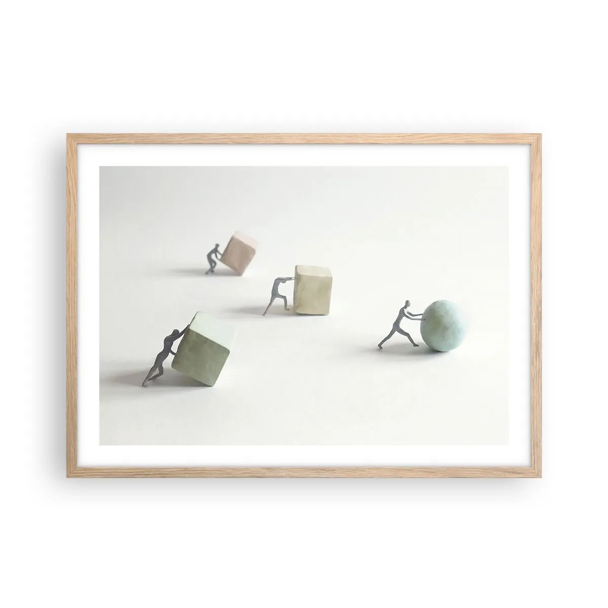 Plakát v rámu světlý dub - Život samotný - 70x50 cm