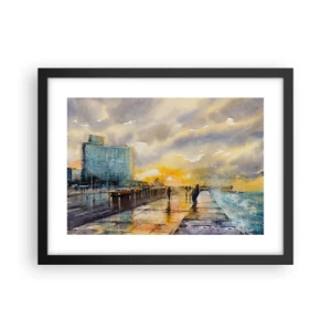 Plakát v černém rámu - Život na pobřeží - 40x30 cm