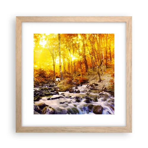 Plakát v rámu světlý dub - Kameny zasazené do zlata a platiny - 30x30 cm