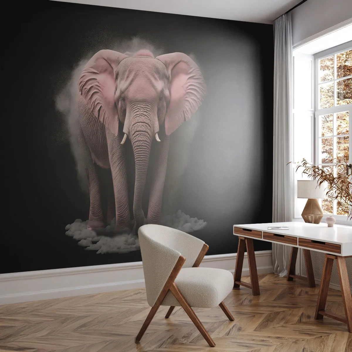 Fototapeta Premium Sand - Nemysli na růžového slona! - slunce, Safari, Afrika - 100x70 cm