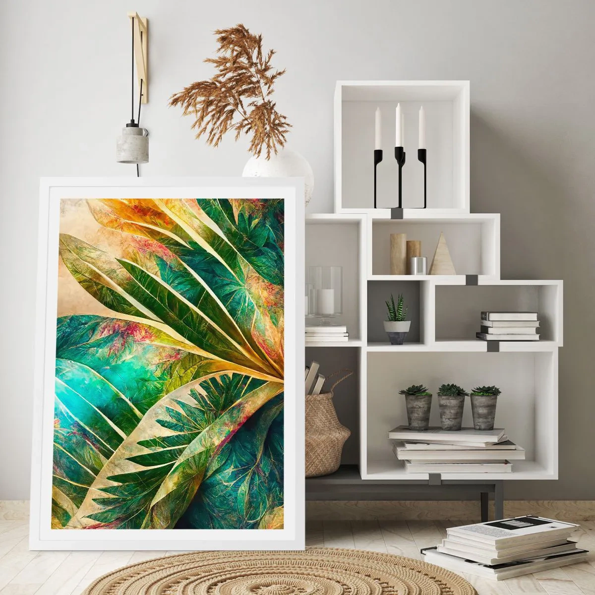 Plakát v bílém rámu - Barvy tropů - 40x50 cm