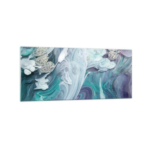 Obraz na skle - Proudy modré - 120x50 cm