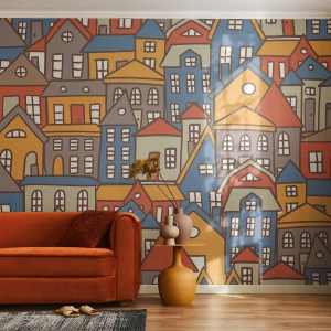 Fototapeta Premium Canvas - Za domem dům - Město, Architektura, Staré Město - 400x280 cm