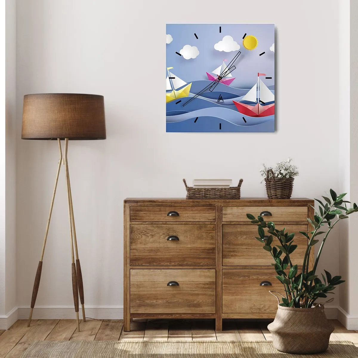 Nástěnné hodiny - Ach, jak je příjemné houpat se na vlnách - 40x40 cm