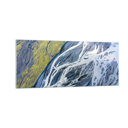 Obraz na skle - Jeskynní malby přírody - 100x40 cm