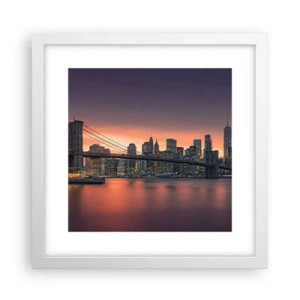 Plakát v bílém rámu - Ponořené do liliového ticha - 30x30 cm