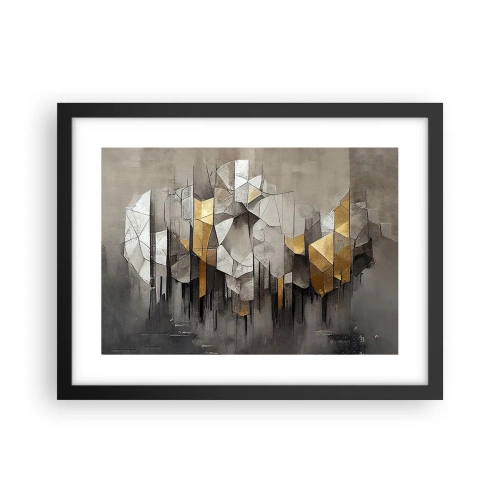 Plakát v černém rámu - Kompozice z ledu a světla - 40x30 cm