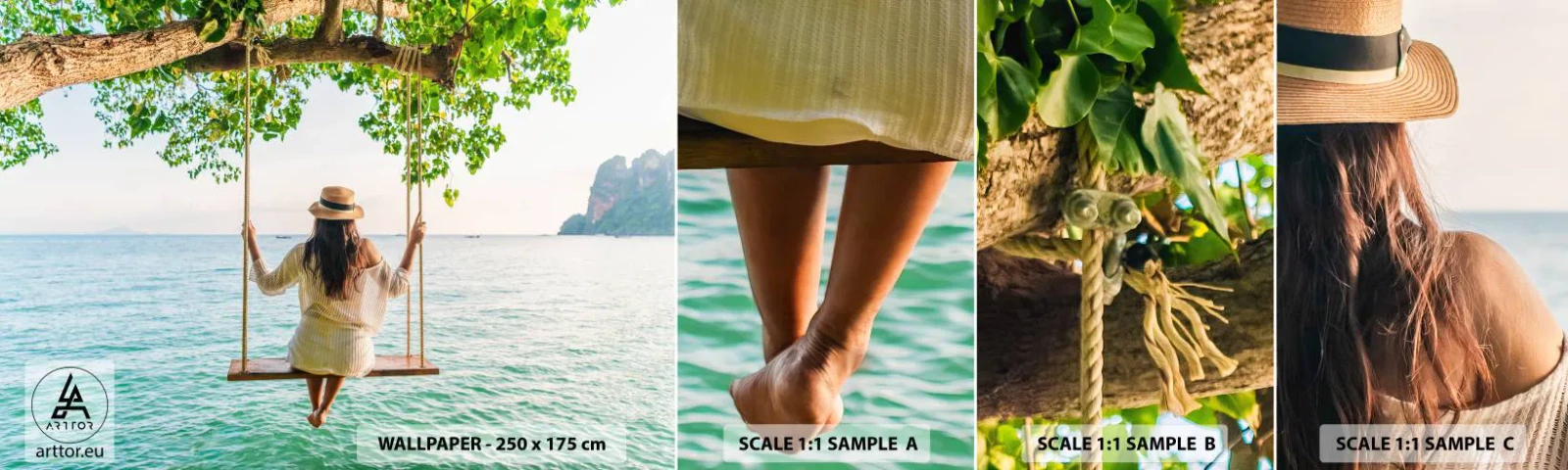 Vzor Fototapety Samolepicí Deluxe Sticker - Život je krásný - Relaxace, Houpačka, Žena - 100x30 cm