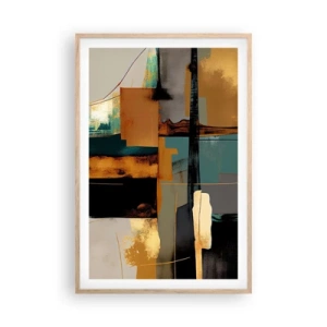 Plakát v rámu světlý dub - Abstrakce – světlo a stín - 61x91 cm
