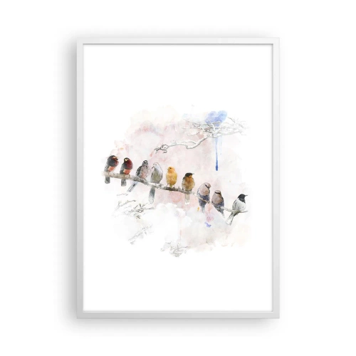 Plakát v bílém rámu - Okřídlené setkání - 50x70 cm