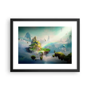 Plakát v černém rámu - Uprostřed nebe - šťastné ostrovy - 40x30 cm