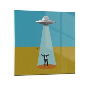 Obraz na skle - Blízké setkání - 30x30 cm