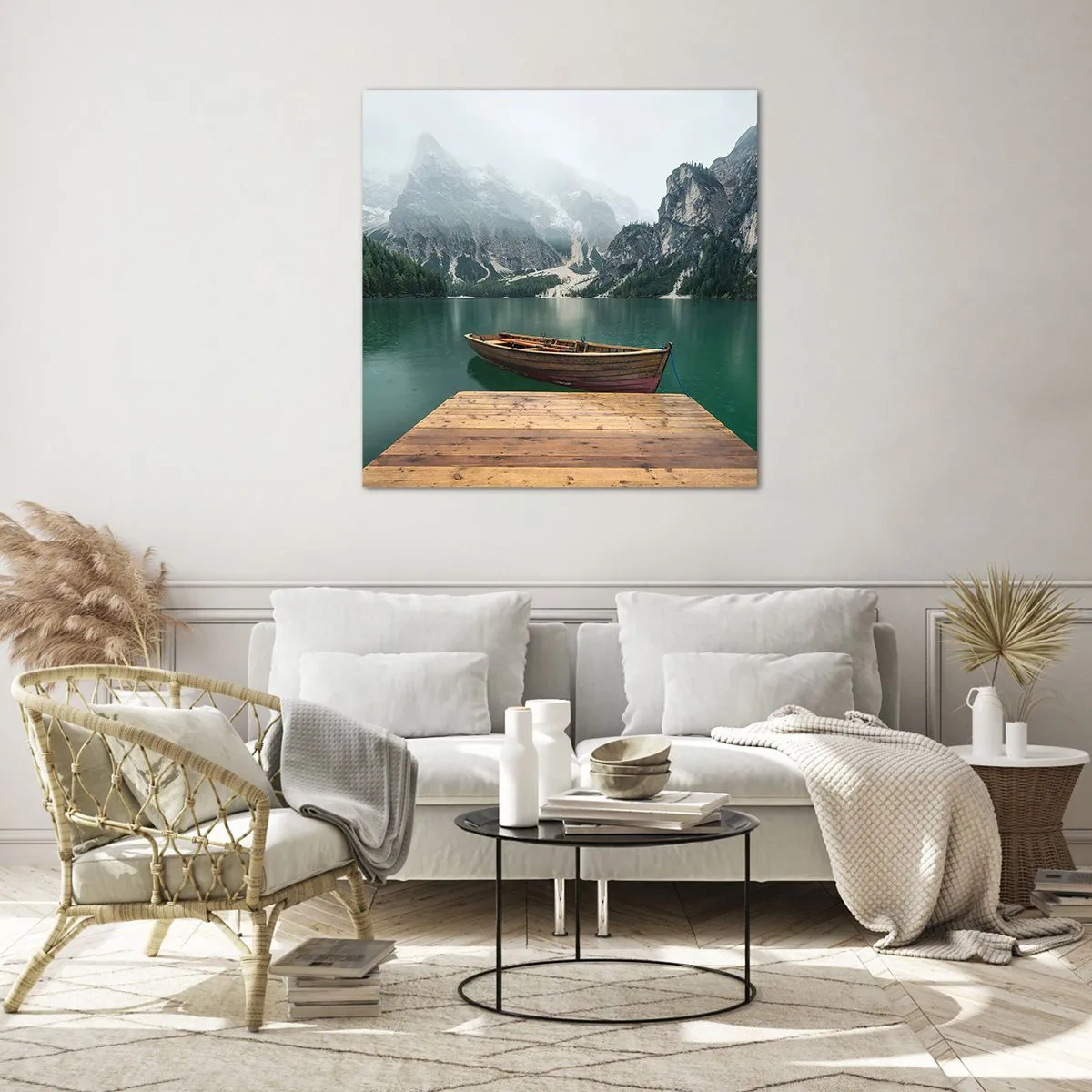 Obraz na skle - „Hrdé skály vepředu“ - 50x50 cm