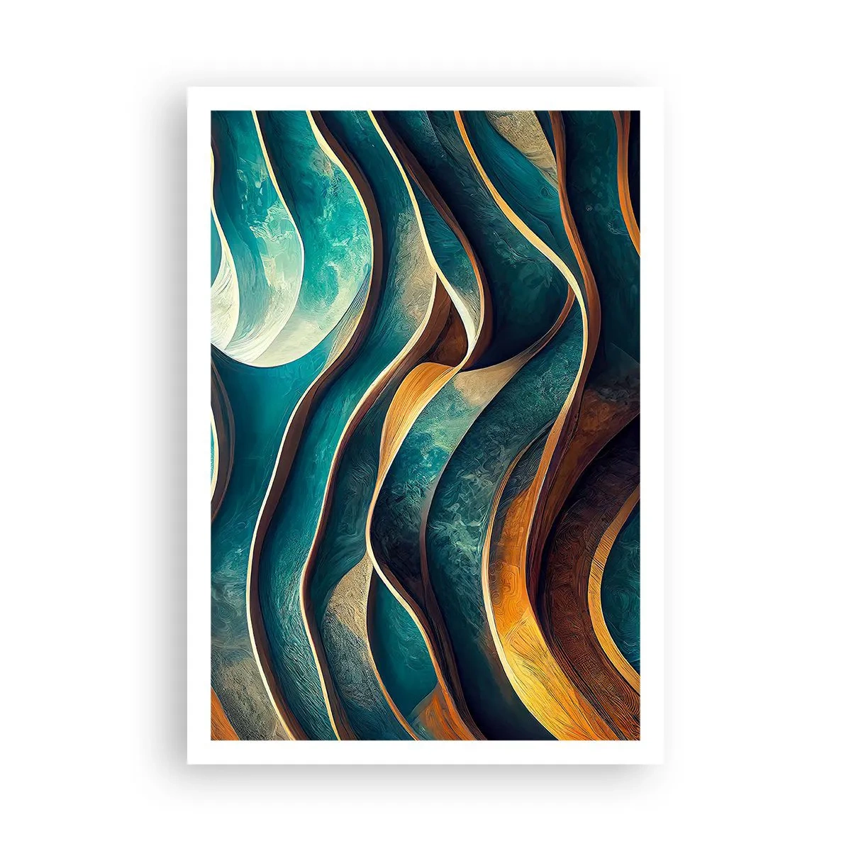 Plakát - Meandry modré - 70x100 cm