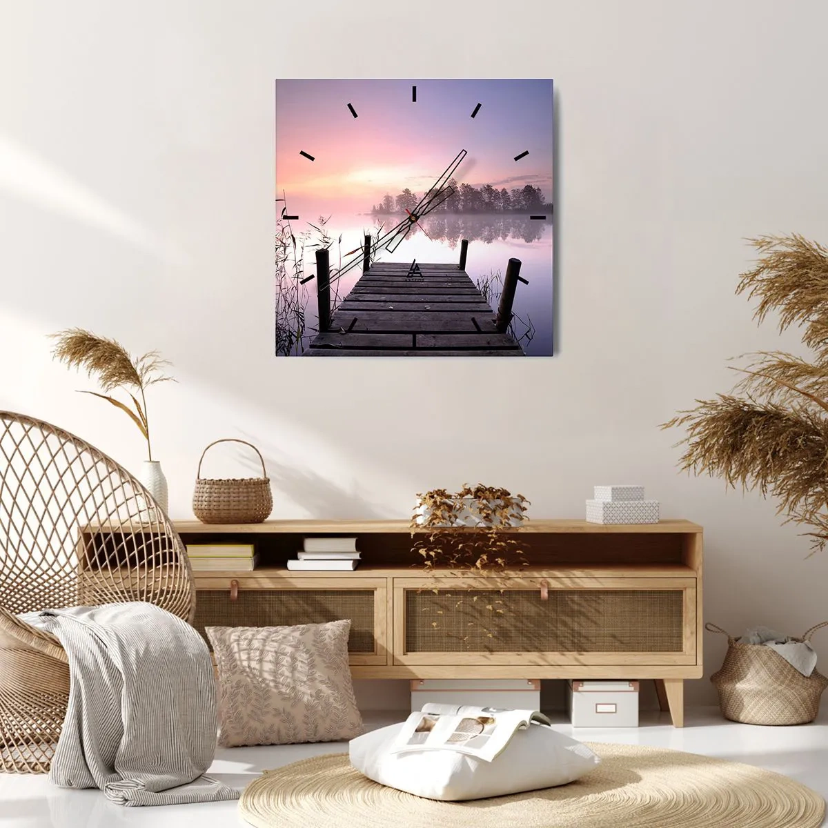Nástěnné hodiny - Z liliové mlhy… - 30x30 cm